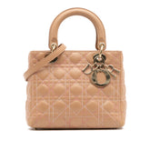 Medium Lambskin Cannage Contrast Stitch Lady Dior